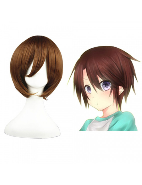 07-Ghost Kasutoru Brown Cosplay Wigs 32 cm