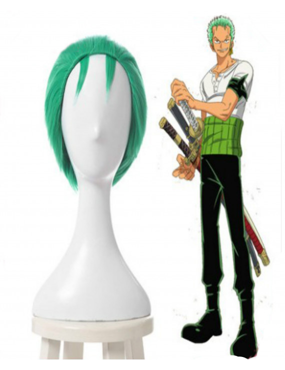 One Piece Roronoa Zoro Green Short Straight Cosplay Wig