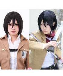 Attack on Titan Mikasa Ackerman Black Short Anime Cosplay Wigs