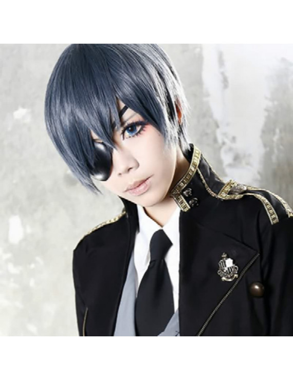 Black Butler Ciel Phantomhive Short Blue Grey Cosplay Wig