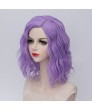 Short Light Purple Curly Heat Resistant Anime Party Cosplay Wig