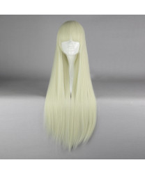 Fashion Light Blonde Long Straight Lolita Wig with Bangs 80CM