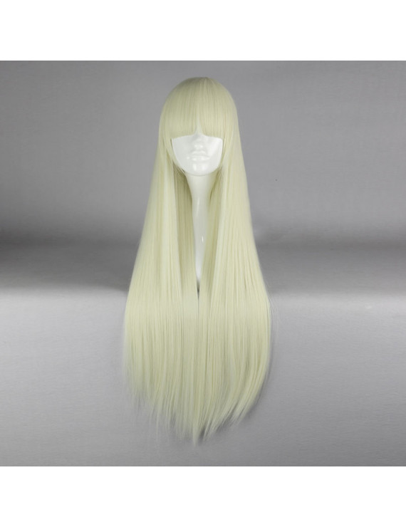 Fashion Light Blonde Long Straight Lolita Wig with Bangs 80CM