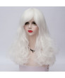 Long Wavy White Heat Resistant Fiber Fashion Lolita Wig 60 cm