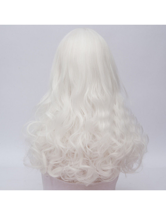 Long Wavy White Heat Resistant Fiber Fashion Lolita Wig 60 cm ( free ...