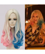 Suicide Squad Harley Quinn Red Blue Mixed Color Cosplay Wigs