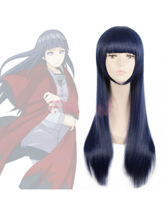 Naruto Shippuden Hinata Hyuga Blue Black Mixed Color Long Straight Cosplay Wig