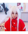 Inuyasha Inuyasha Long silver Cosplay Wig with Ears 100 cm