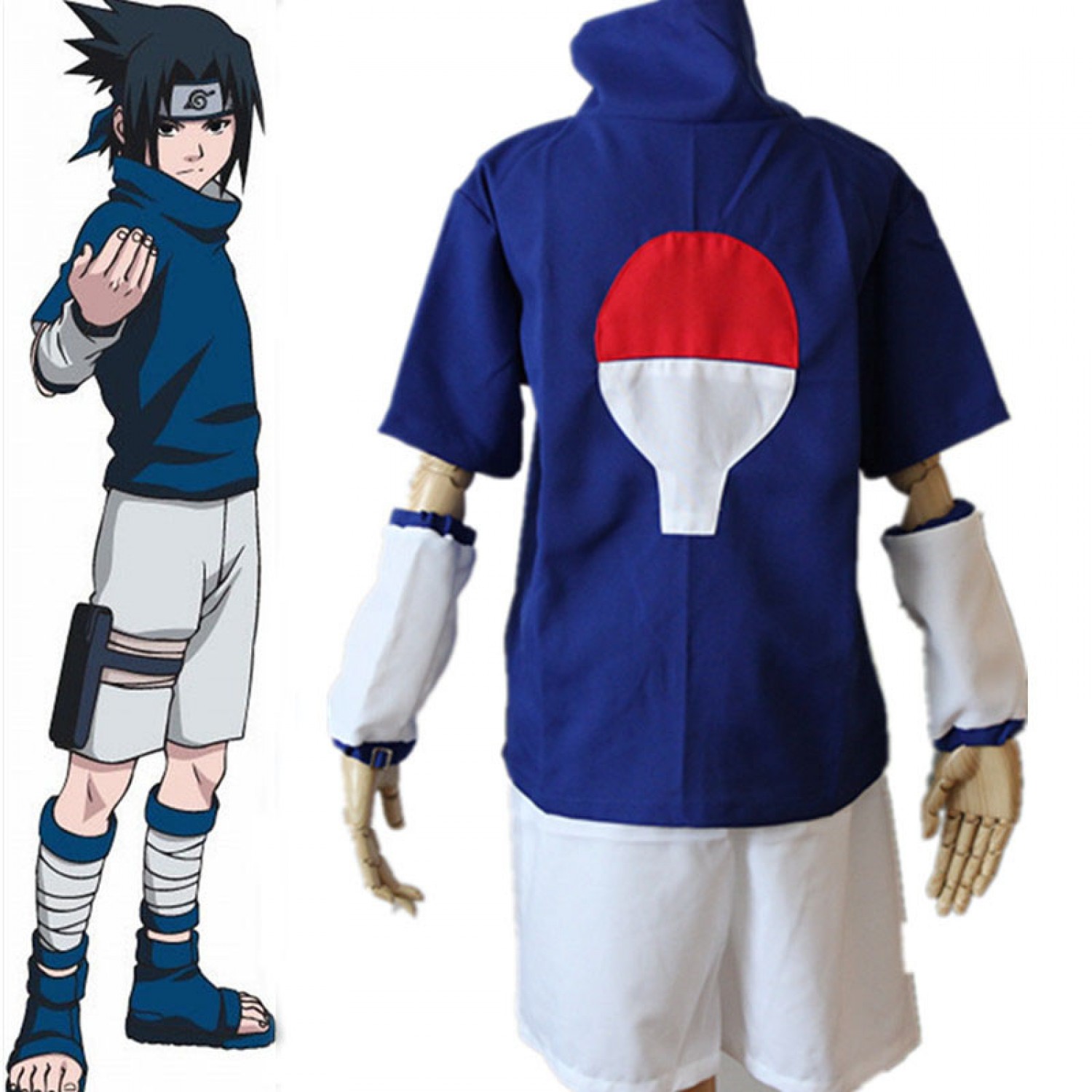 Naruto Uchiha Sasuke Halloween Cosplay Japanese Anime Costume ( free