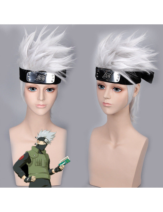 Naruto Hatake Kakashi Cosplay Wig + Handband 2 Pcs in 1 Set