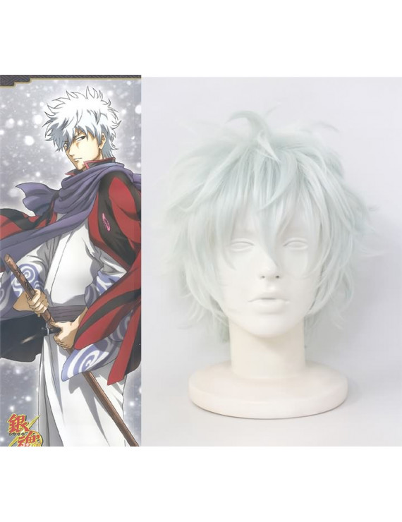 Gintama Sakata Gintoki Gray Cosplay Wig