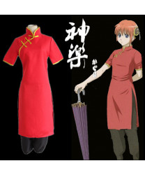 Gintama Kagura Leader Red Cheongsam Cosplay Costume