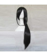 Hakuouki yukimura chizuru Long Black Cosplay Wig + Ponytail 