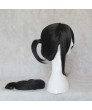 Hakuouki yukimura chizuru Long Black Cosplay Wig + Ponytail 