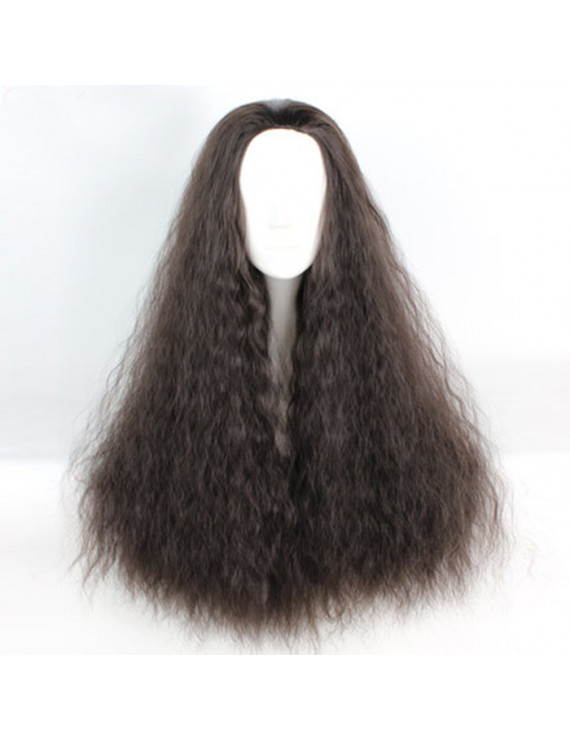 Princess Moana Black Long Kinky Curly Cosplay Wig