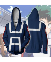 My Hero Academia Zip Up Hoodies Todoroki Shoto Cosplay Costume