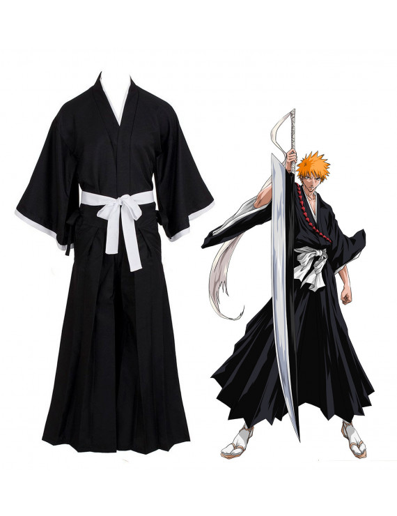 Bleach Kurosaki Ichigo Robe Cloak Coat Anime Cosplay Costume