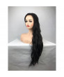 Black Long Curly Heat Resistant Fiber Lace Front Lolita Wig 