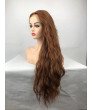 Light Brown Long Curly Heat Resistant Fiber Lace Front Lolita Wig