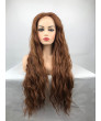 Light Brown Long Curly Heat Resistant Fiber Lace Front Lolita Wig