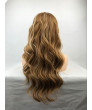 Long Wavy Brown Blonde Mixed Color Heat Resistant Fiber Lace Front Lolita Wig