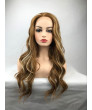 Long Wavy Brown Blonde Mixed Color Heat Resistant Fiber Lace Front Lolita Wig