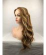 Long Wavy Brown Blonde Mixed Color Heat Resistant Fiber Lace Front Lolita Wig