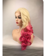 Long Wavy Blonde Pink Lace Front Synthetic Hair Lolita Ombre Wig