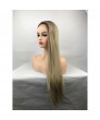 Light Blonde Long Curly Heat Resistant Fiber Lace Front Ombre Wig