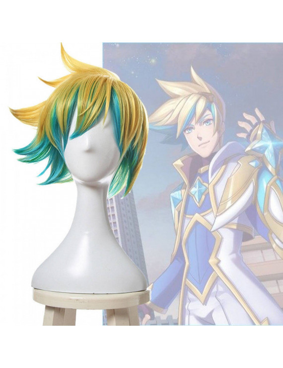 League of Legends EZ Ezreal Gold Green Short Cosplay Wig