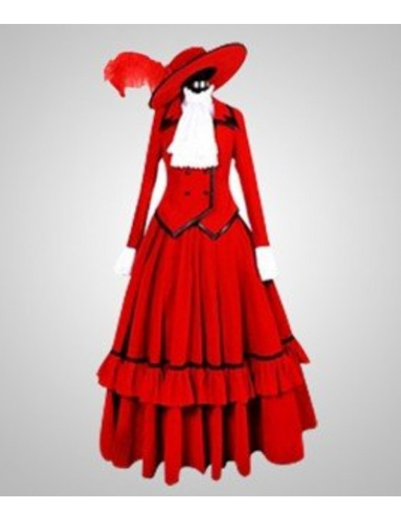 Black Butler Angelina Dares Red Dress Cosplay Costume