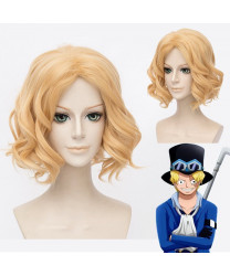 One Piece Sabo Short Golden Curly Cosplay Wig