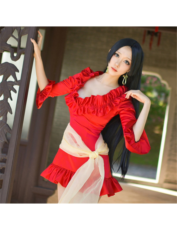 One Piece Boa Hancock Black Long Straight Cosplay Wig 120 cm