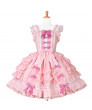 Pink Gothic Lolita Maid Dress Cosplay Costume