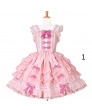 Pink Gothic Lolita Maid Dress Cosplay Costume