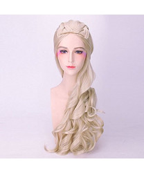 Game of Thrones Daenerys Targaryen Khaleesi Long Blonde Cosplay Wig