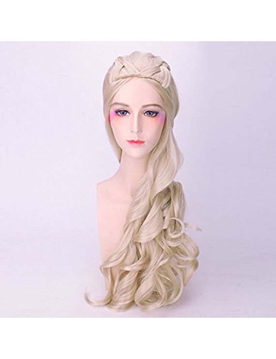 Game of Thrones Daenerys Targaryen Khaleesi Long Blonde Cosplay Wig