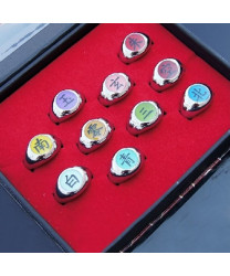 10 Pcs NARUTO Akatsuki Cosplay Member's Rings