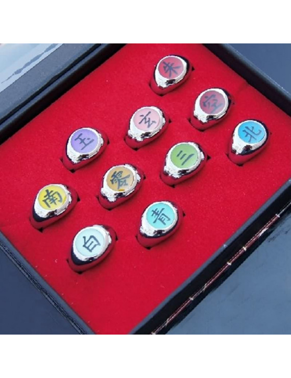 10 Pcs NARUTO Akatsuki Cosplay Member's Rings