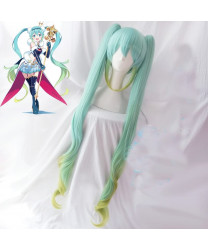 Vocaloid Racing Miku 2018 Ver. Blue Green Cosplay Wig