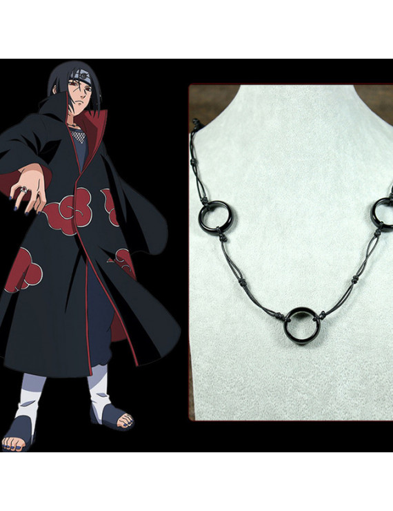 Anime Cosplay Naruto Uchiha Itachi's 3-circle/ring necklace black Titanium steel