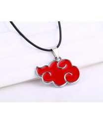 Naruto Akatsuki Black Silver Red Pendant Necklace