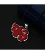 Naruto Akatsuki Black Silver Red Pendant Necklace