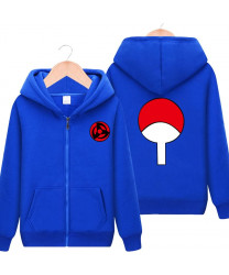 Naruto Uzumaki Naruto Uchiha Sasuke Clan Blue Polyester Hoodies