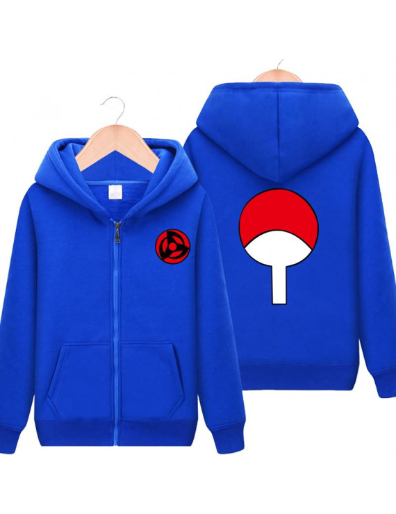 Naruto Uzumaki Naruto Uchiha Sasuke Clan Blue Polyester Hoodies