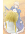 Fate Stay Night Saber Blonde Short Synthetic Hair Cosplay Wig