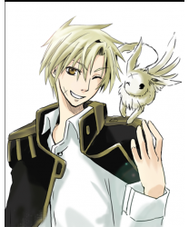 07-Ghost Mikage Short Golden Cosplay Wig