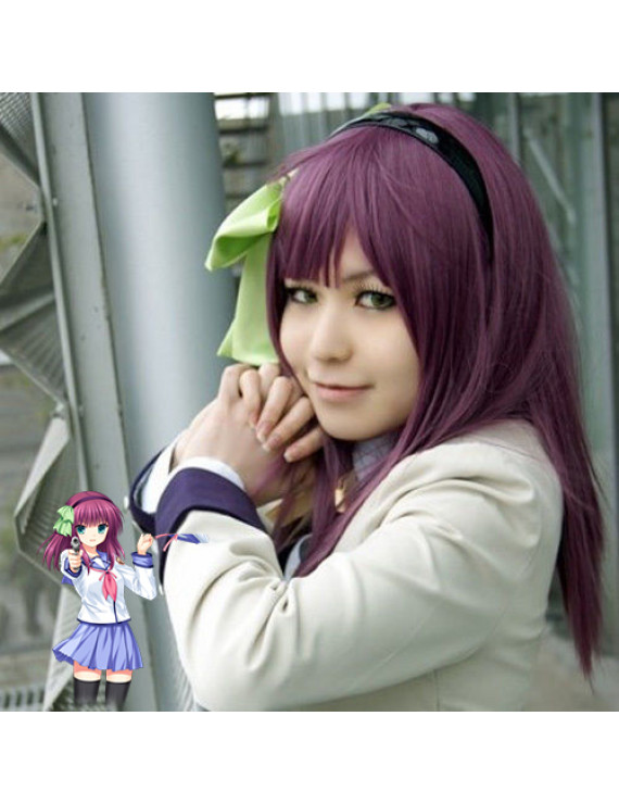 Angel Beats! Nakamura Yuri Purple Long Straight Cosplay Wig