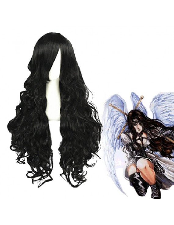 Angel Sanctuary Alexiel Black Long Curly Cosplay Wig