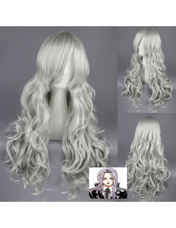 Angel Sanctuary Rosiel Long Wavy Gray Cosplay Wig